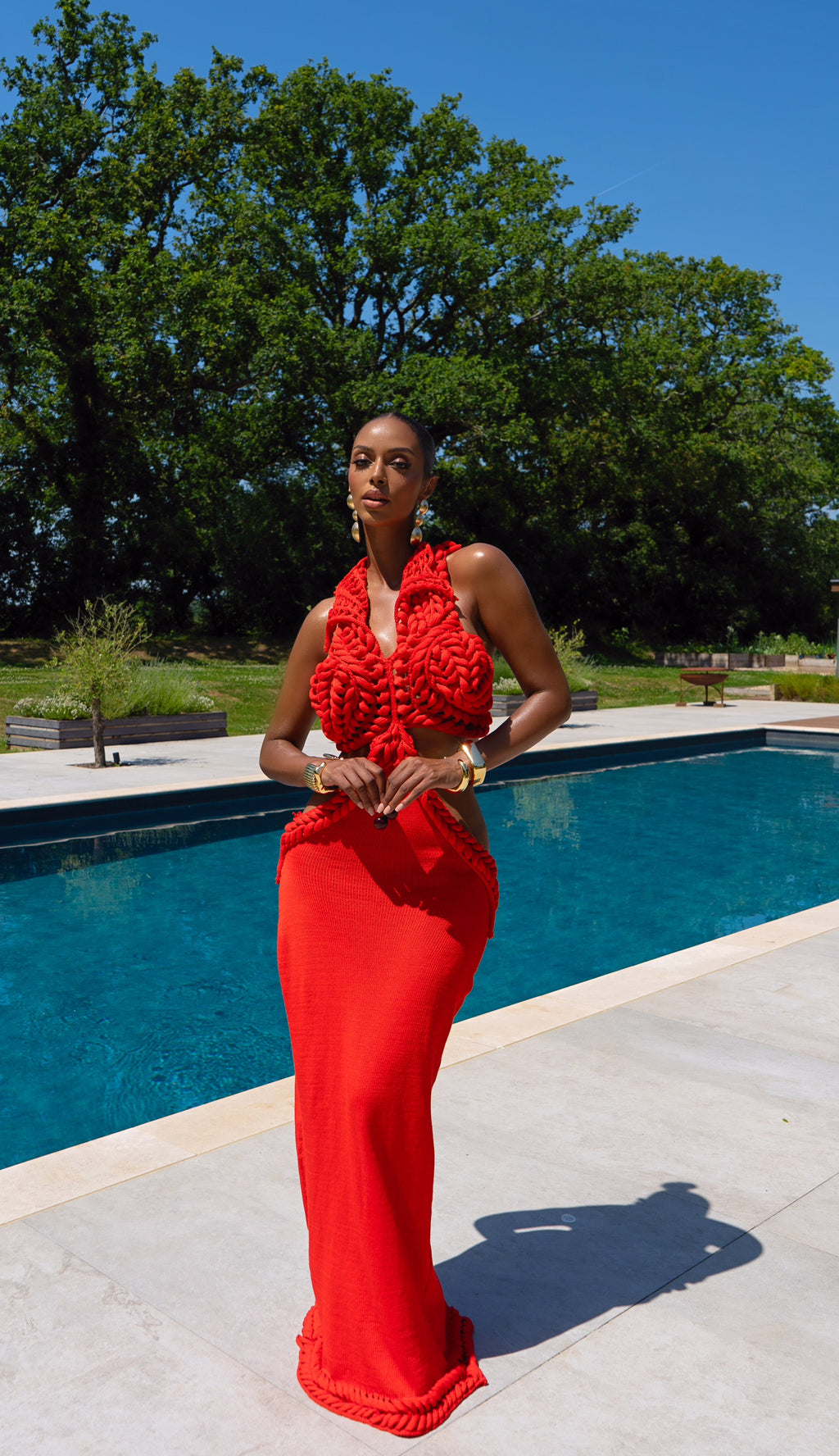 The Chama Maxi Dress - Red