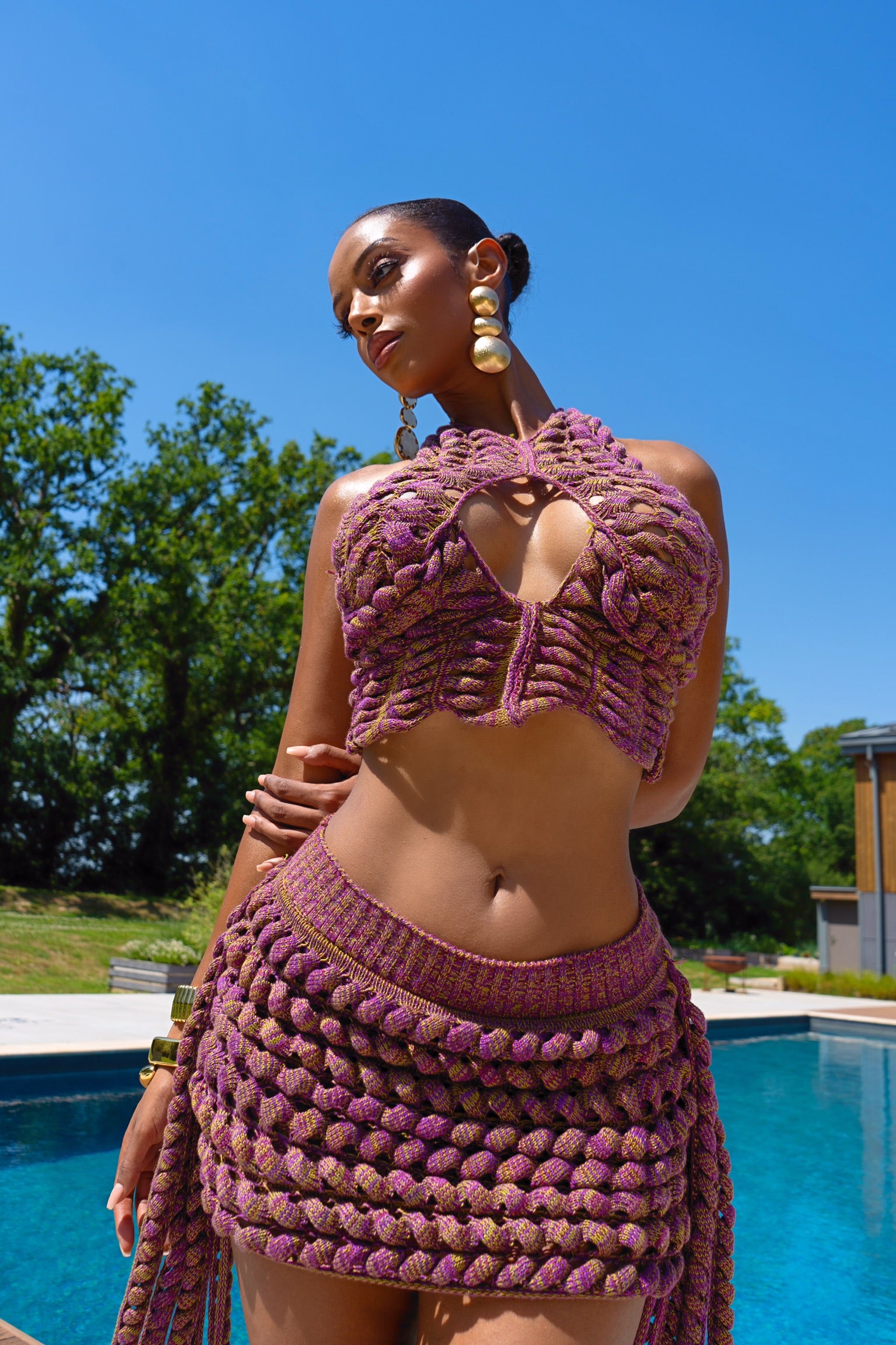 AMORA SET SKIRT - PURPLE